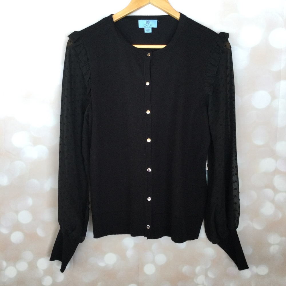 CeCe Scarlet Dream Black Cardigan